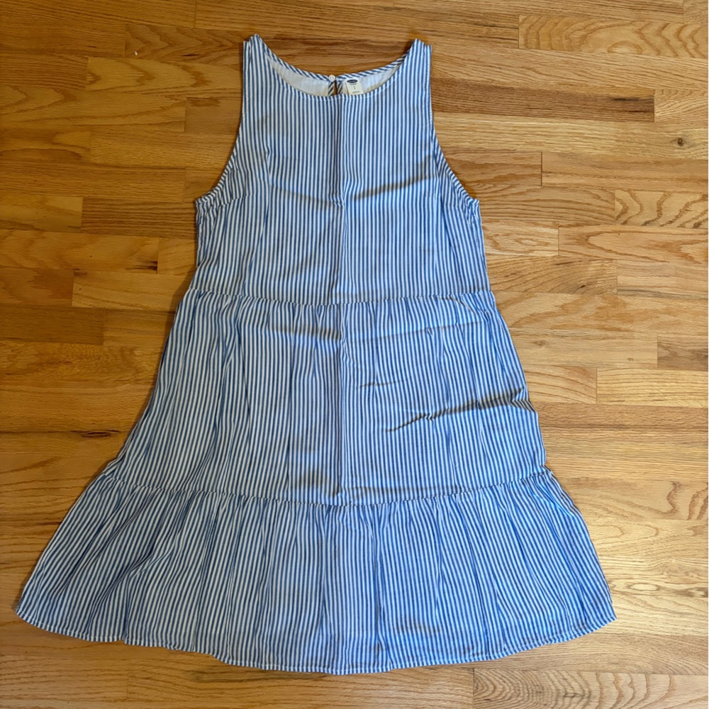 Old Navy Blue and White Striped Sleeveless Dress